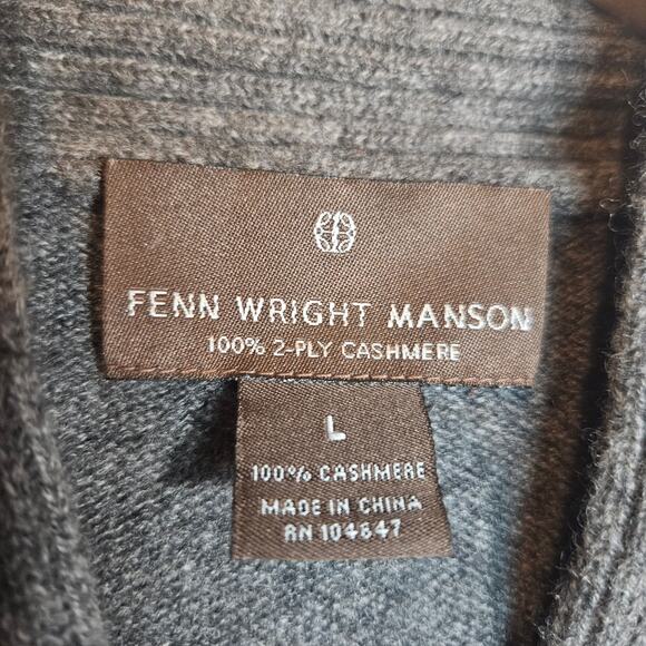 Fenn Wright Manson 100% Cashmere Gray Cardigan with Faux Leather Buckle - Picture 4 of 7